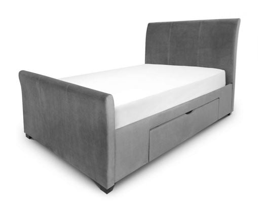 Caprice Super King Bed Dark Grey Velvet