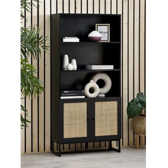 Petra Tall Bookcase- Black