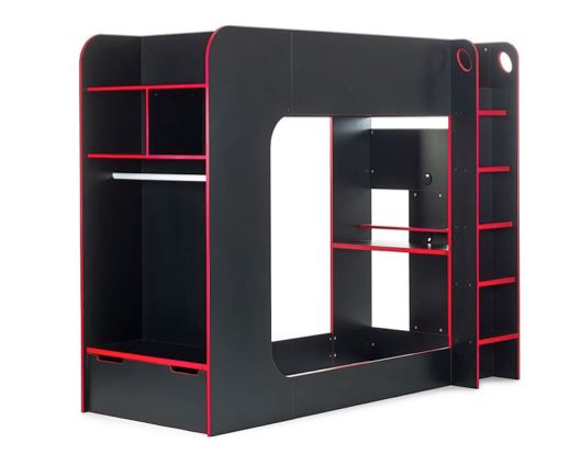 Gaming Bunk Bed- Black & Red