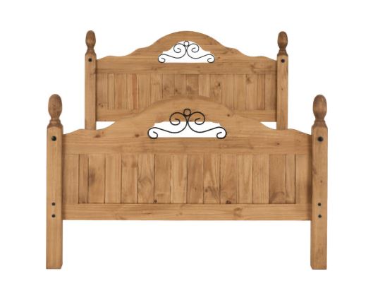 Corona Scroll 4'6" Bed High Foot End