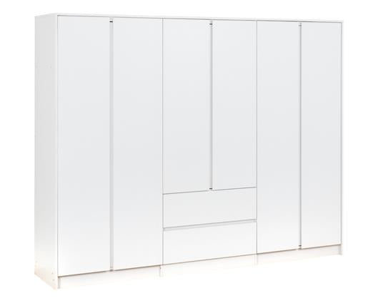 MALVERN 6 DOOR 2 DRAWER WARDROBE - WHITE
