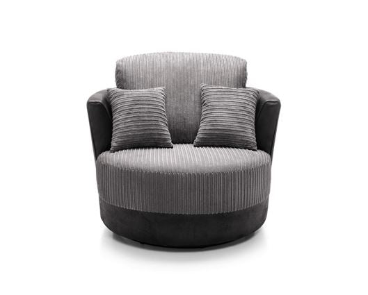 Sofia Swivel Chair - Black & Grey