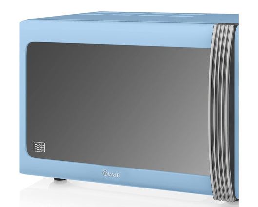 Retro Blue 900W Manual Microwave