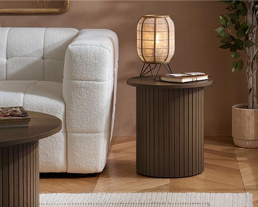 Axel Fluted Side Table - Walnut