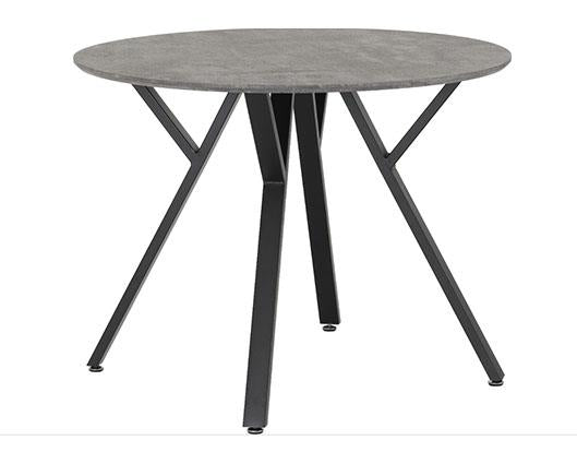 ATHENS ROUND & LUKAS DINING SET (X4 CHAIRS) - CONCRETE/GREY VELVET