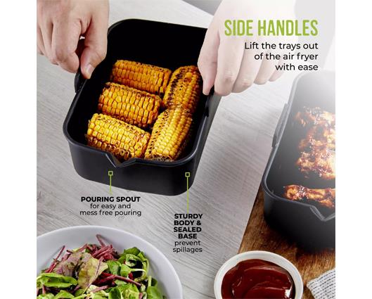 Set of 2 Silicone Rectangular Solid Trays