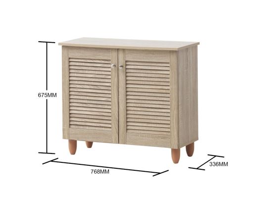 Traditional 2 Door Shoe Cabinet-Oak