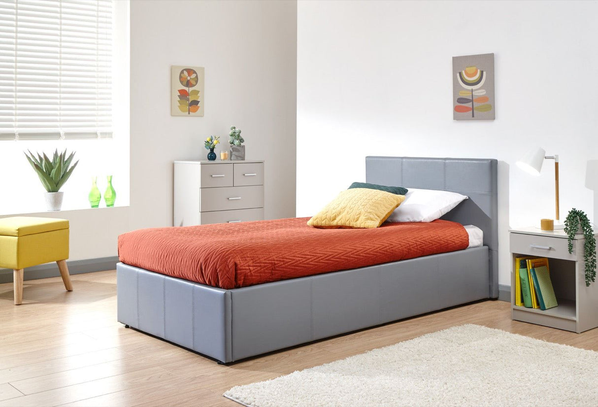Single End Lift Ottoman Bed-Grey
