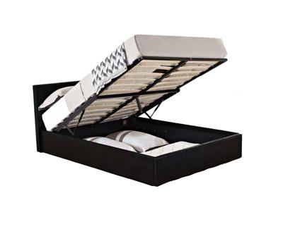 Berlin Small Double Ottoman Bed - Black