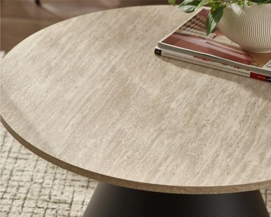 Elgon Coffee and Lamp Table Set Travertine Effect
