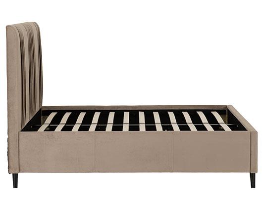MAINE 4'6" BED - TAUPE VELVET FABRIC