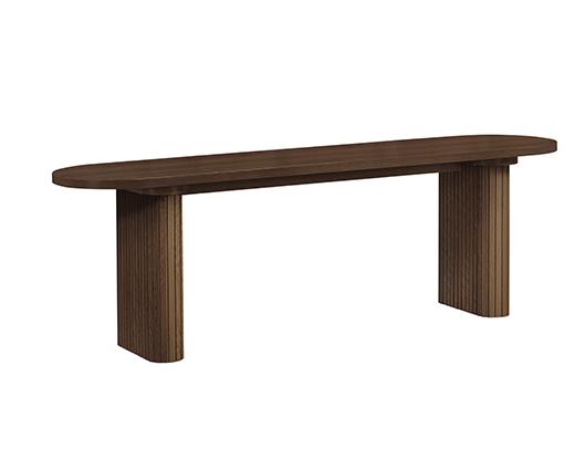 Axel Fluted Dining Bench - Walnut