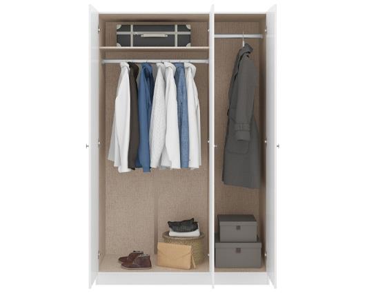DENVER 3 DOOR WARDROBE BEDROOM SET - WHITE GLOSS
