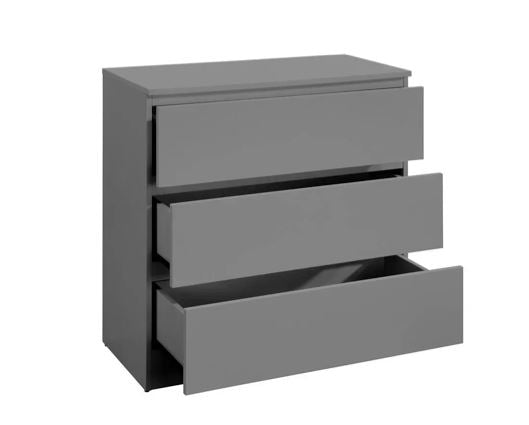 Oakley 3 Drawer Chest- Grey