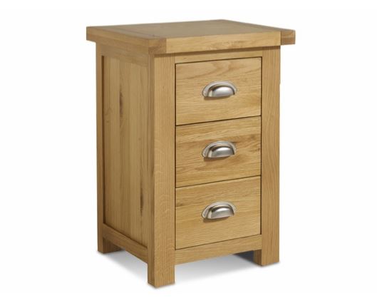 Winona Large 3 Drawer Bedside - Oak