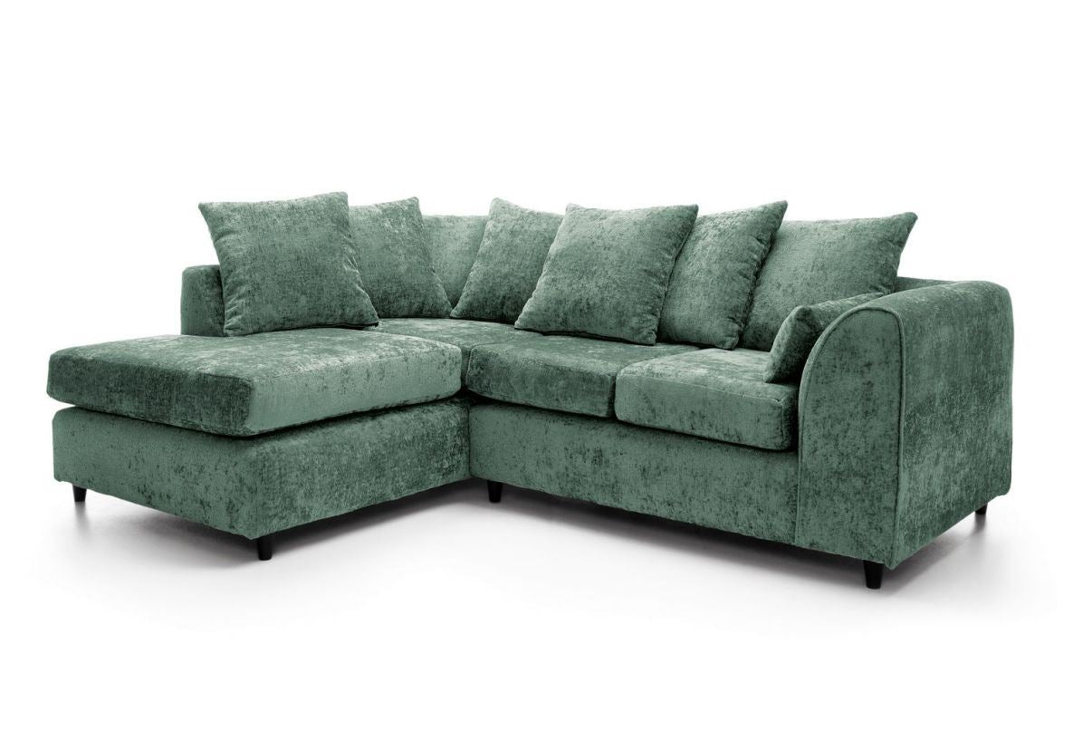 Heidi Left Hand Facing Corner Sofa - Rifle Green