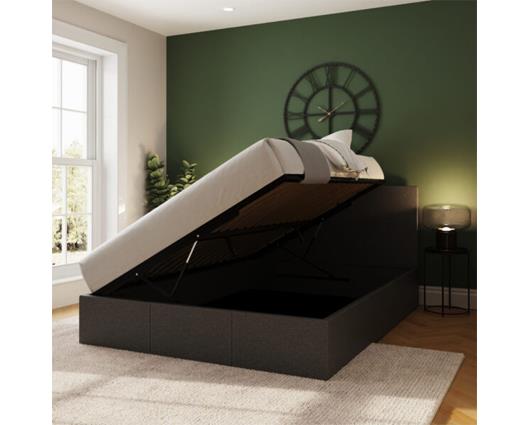 Serena Small Double Side Lift Ottoman Bed-Grey