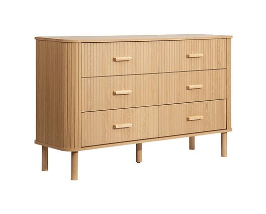 Axel 6 Drawer Fluted Chest - Oak