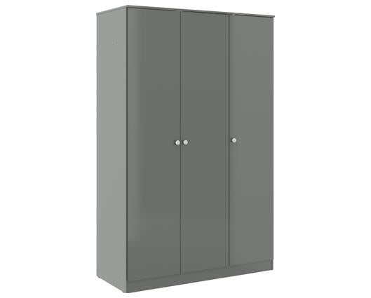 DENVER 3 DOOR WARDROBE - GREY GLOSS