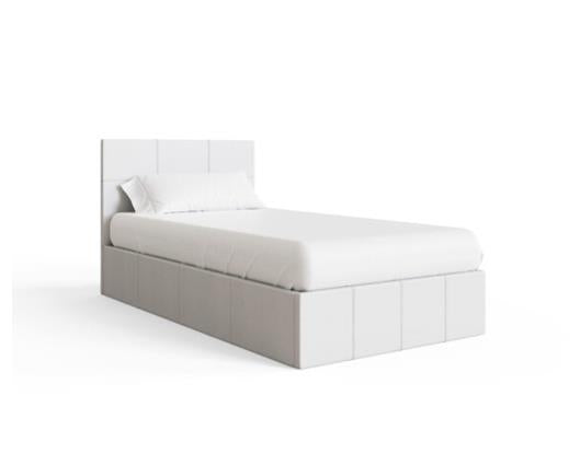 Single End Lift Ottoman Bed-White