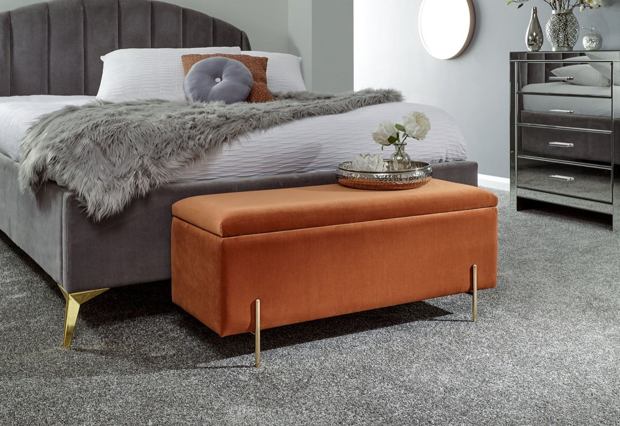 Melta Ottoman Storage Bench-Russet