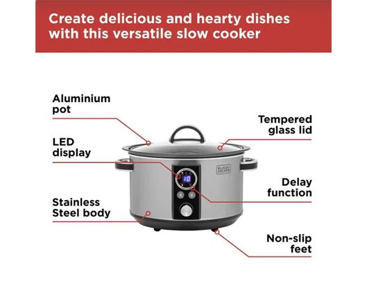 Black and Decker 3.5L Stainless Steel Digital Slow Cooker