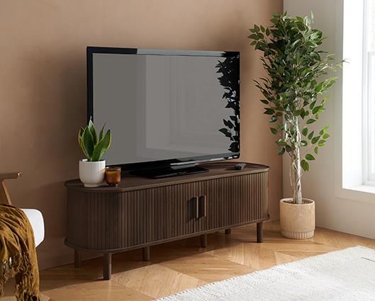 Axel Fluted TV Unit - Walnut