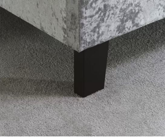 Berlin Small Double Bed - Steel Crushed Velvet