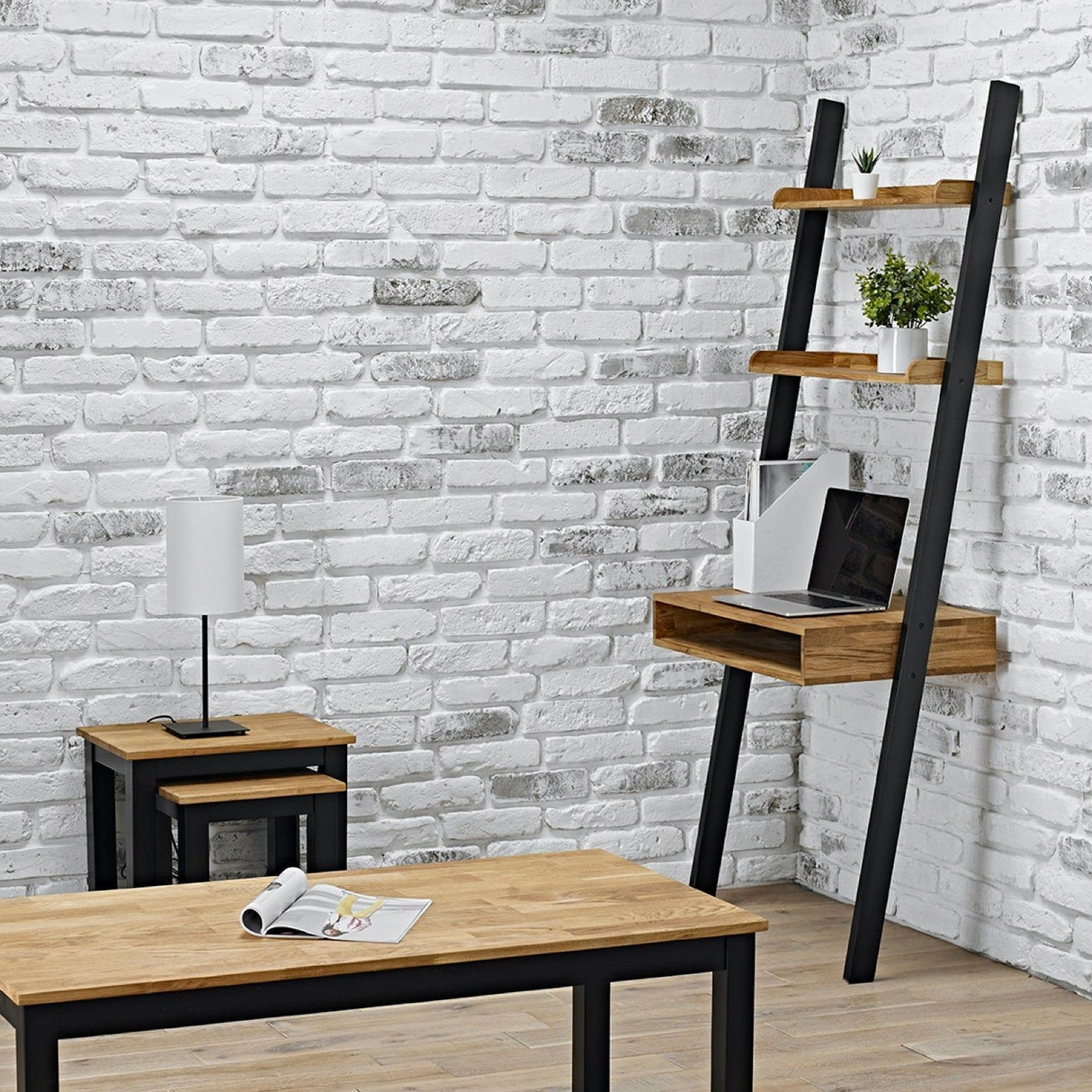 Cabot Nest of Tables Black Frame-Oiled Wood