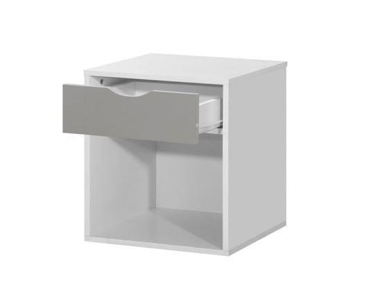Atrix Nightstand with 1 Drawer-Grey