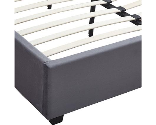 MADISON 5' BED - GREY VELVET FABRIC