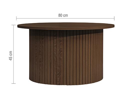 Axel Round Fluted Coffee Table - Walnut
