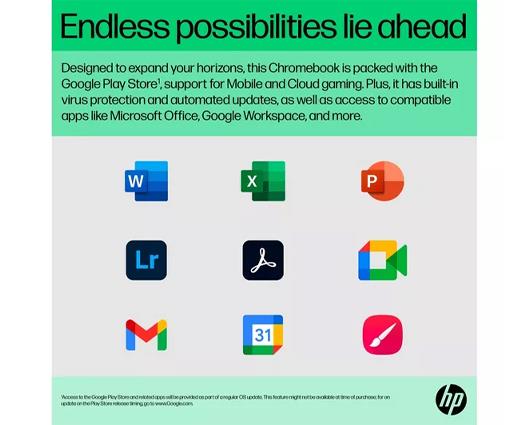 HP 15a-nb0503sa 15.6" Chromebook - Intel® N100, 128 GB UFS, Silver