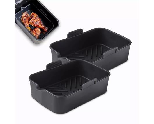 Set of 2 Silicone Rectangular Solid Trays