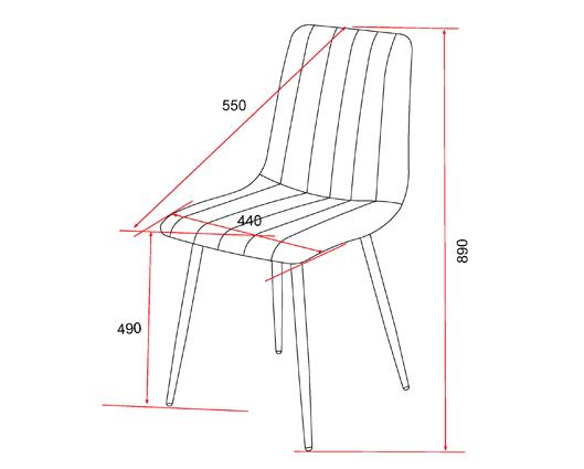 Sraight stitch blue cord dining chair, black tapered legs (pair)