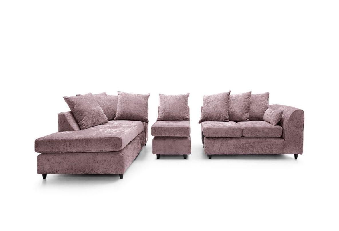Heidi Left Hand Facing Corner Sofa Plus - Pink