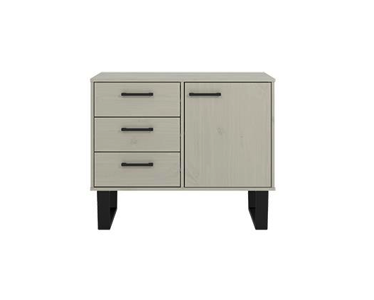 Telv Small Sideboard with 1 Door, 3 Drawers-Grey
