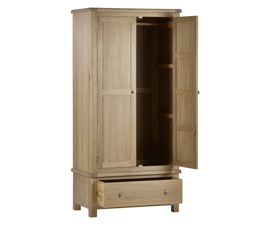Malani Limed Oak 2 Door 1 Drawer Wardrobe