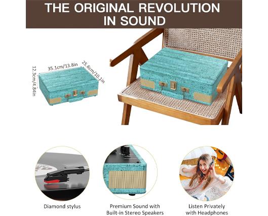 Trynnay Record Player - Sky Blue