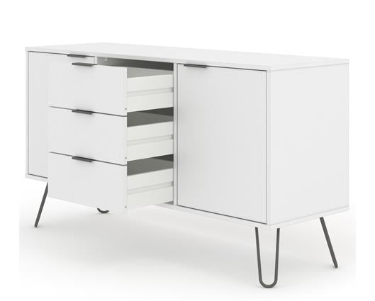 Austin White Medium Sideboard with 2 Doors, 3 Drawers