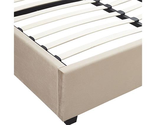 MADISON 4'6" OTTOMAN BED - FAWN VELVET FABRIC