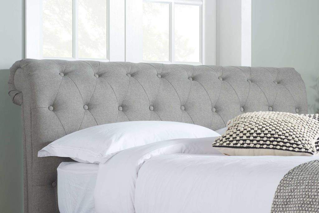 Charlton Side Lift Ottoman King Bed - Grey