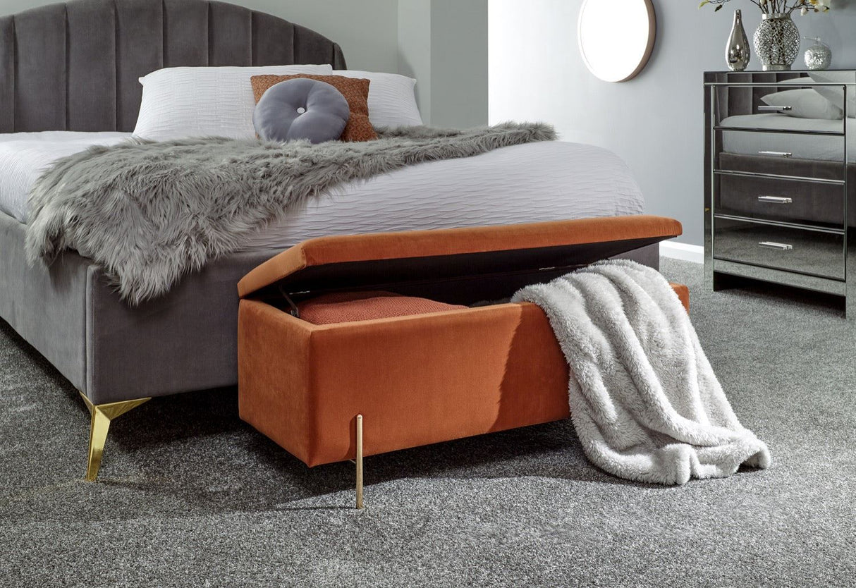 Melta Ottoman Storage Bench-Russet
