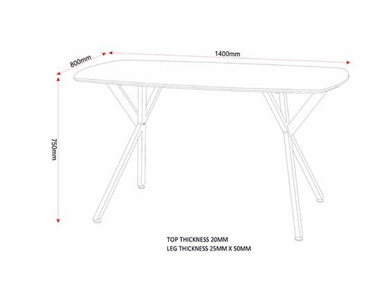 ATHENS RECTANGULAR DINING TABLE - MEDIUM OAK EFFECT