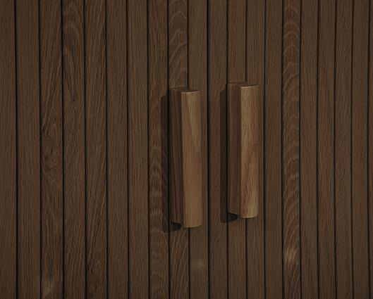 Axel Fluted Small TV Unit - Walnut