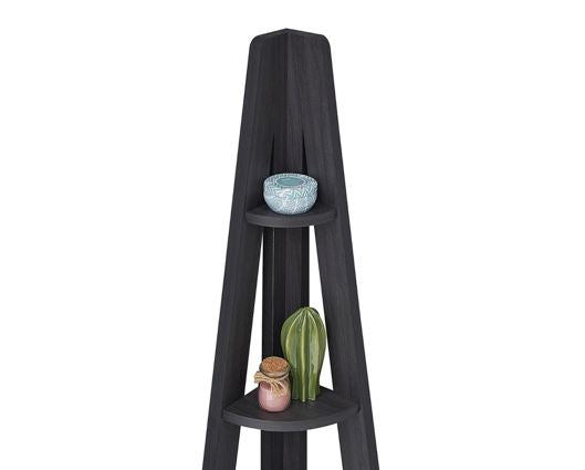 Corner Ladder Bookcase-Black