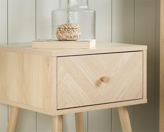 Herringford 1 Drawer Bedside Oak