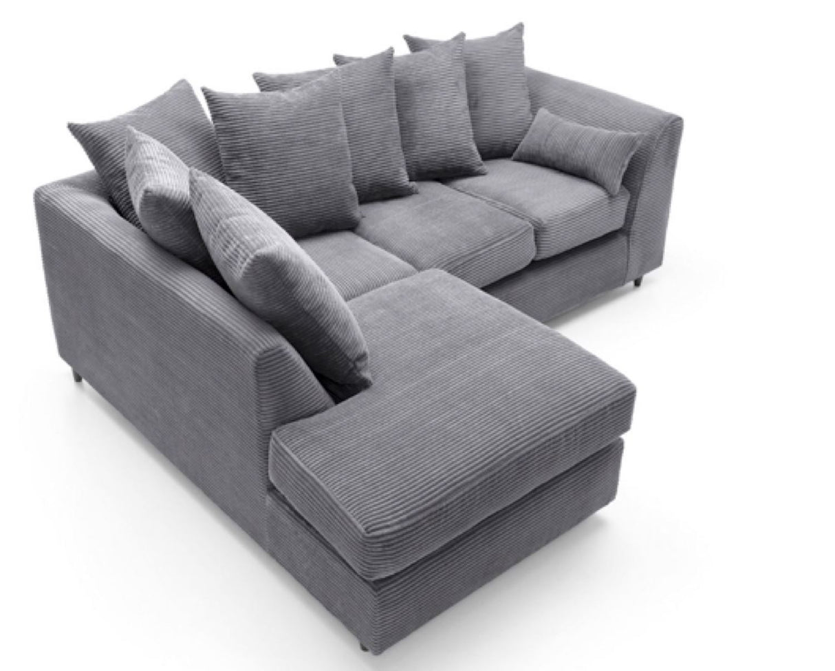 Tyler Left Hand Facing Corner Sofa - Grey