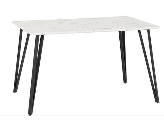 MARLOW & AVERY DINING SET (X4 CHAIRS) - WHITE MARBLE/EMERALD GREEN VELVET