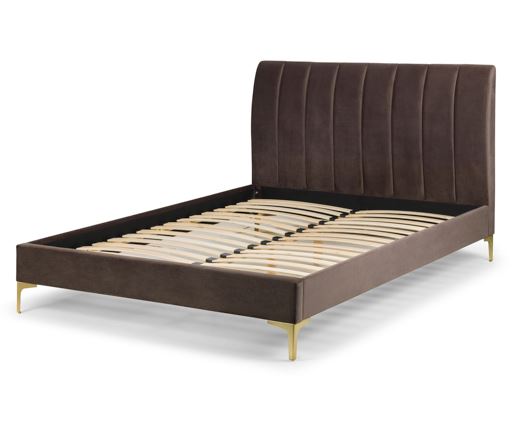 Deco Velvet King Bed - Grey
